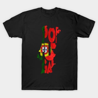 Portugal Typo Map T-Shirt